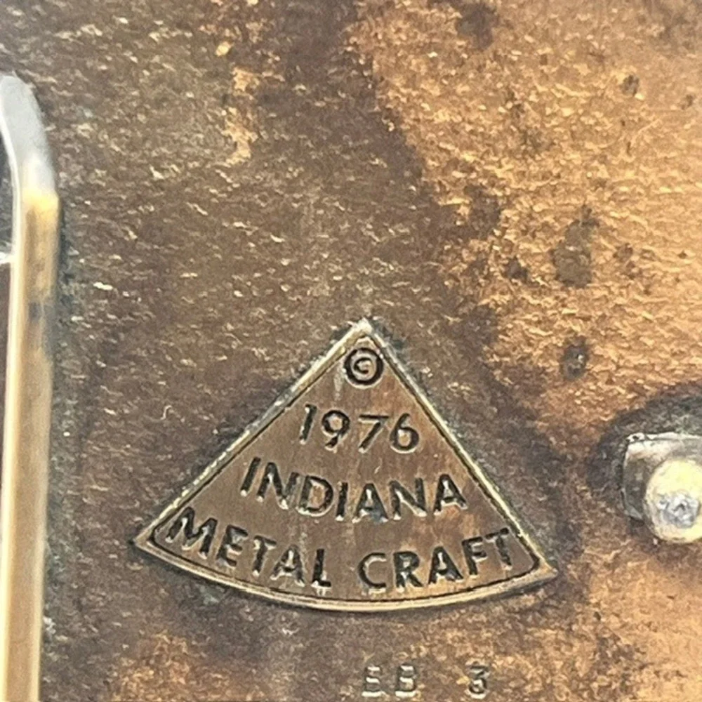 Vintage 1976 Pabst Blue Ribbon Belt Buckle Indiana Metal Craft PBR Brass Tone